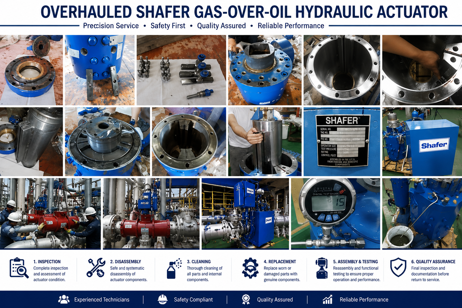 Overhauled Shafer gas over oil hydraulic actuator