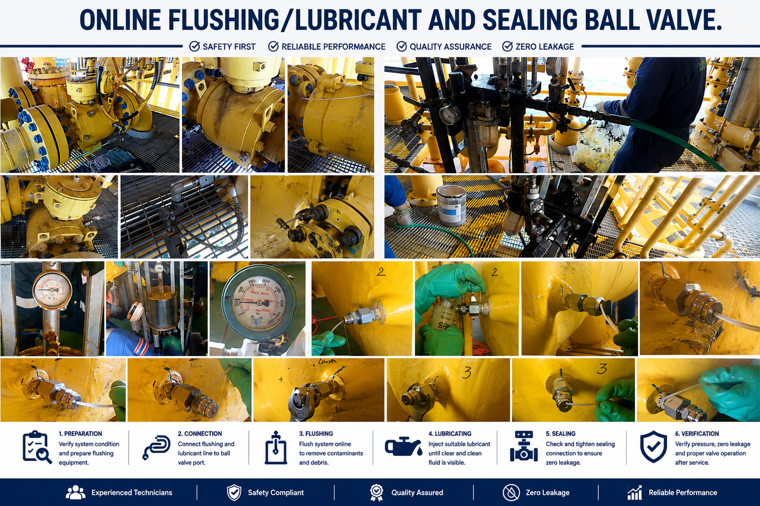Online flushing lubricant and sealing ball valve
